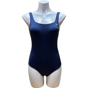 Nike One Piece Swimsuit Blue White Small